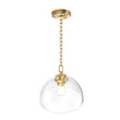 Load image into Gallery viewer, Dome Shape Brass Gold Pendant Light with Clear Glass Shade, E26 Base, UL Listed for Damp Location - LEDMyPlace