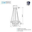Load image into Gallery viewer, Double Circle Chandelier, 78W, 3000K, 1501 Lumens, Wooden + Matte Black Chandelier, Dimmable Pendant Fixture - LEDMyPlace