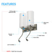 Load image into Gallery viewer, Double Head Acrylic Wall Sconce, Brushed Nickel Finish, With LED 2*1W, 1 USB, 2 Switches &amp; 2 outlet, Bedside Wall Lights with Reading Lamp, for Bedroom Living Room Hotels - LEDMyPlace
