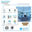 Load image into Gallery viewer, Double Square Chandeliers Light, 128W, 3000K (Warm White), 2461 Lumens, Dimmable Wooden + Matte Black Finish Chandelier - LEDMyPlace