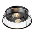 Load image into Gallery viewer, Drum Shape Flush Mount Ceiling Light, Matte Black Finish, Ceiling Lighting Fixture for Bedroom Kitchen Hallway Stairwell Entryway, E26 Base - LEDMyPlace