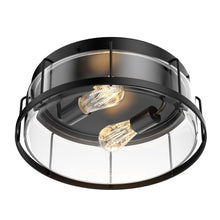 Load image into Gallery viewer, Drum Shape Flush Mount Ceiling Light, Matte Black Finish, Ceiling Lighting Fixture for Bedroom Kitchen Hallway Stairwell Entryway, E26 Base - LEDMyPlace