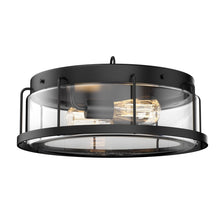 Load image into Gallery viewer, Drum Shape Flush Mount Ceiling Light, Matte Black Finish, Ceiling Lighting Fixture for Bedroom Kitchen Hallway Stairwell Entryway, E26 Base - LEDMyPlace