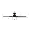 Load image into Gallery viewer, ESPEAR 52 inch Flush Mount 5 - Blade Smart Ceiling Fan with LED Light &amp; Remote - LEDMyPlace