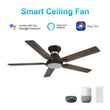 Load image into Gallery viewer, ESPEAR 52 inch Flush Mount 5 - Blade Smart Ceiling Fan with LED Light &amp; Remote - LEDMyPlace