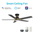 Load image into Gallery viewer, ESPEAR 52 inch Flush Mount 5 - Blade Smart Ceiling Fan with LED Light &amp; Remote - LEDMyPlace