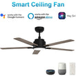 Load image into Gallery viewer, Essex 52'' Best Smart Ceiling Fan with Remote, Light Kit Included, Works with Google Assistant and Amazon Alexa,Siri Shortcut - LEDMyPlace