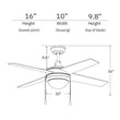 Load image into Gallery viewer, EVERETT 52 inch 4 - Blade Ceiling Fan with LED Light &amp; Pull Chain - LEDMyPlace