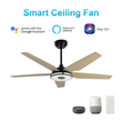 Load image into Gallery viewer, Explorer 52 in. (5 - Blade) Best Smart Ceiling Fan w/ Light &amp; Remote, Black/Marble Pattern Finish, Works w/ Alexa/Google Home/Siri - LEDMyPlace
