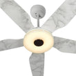 Load image into Gallery viewer, Explorer 52 In. 5 - Blade Outdoor Best Smart Ceiling Fan, White Marble Pattern with Dimmable Led Light, Remote Control, Alexa/google Home/Siri Compatible - LEDMyPlace