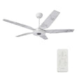 Load image into Gallery viewer, Explorer 52 In. 5 - Blade Outdoor Best Smart Ceiling Fan, White Marble Pattern with Dimmable Led Light, Remote Control, Alexa/google Home/Siri Compatible - LEDMyPlace