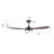 Load image into Gallery viewer, Explorer 56" (5 - Blade) Best Smart Ceiling Fan w/ LED Light &amp; Remote, Silver/Wood Grain Pattern Finish, Alexa/Google Home/Siri Compatible - LEDMyPlace
