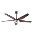 Load image into Gallery viewer, Explorer 56" (5 - Blade) Best Smart Ceiling Fan w/ LED Light &amp; Remote, Silver/Wood Grain Pattern Finish, Alexa/Google Home/Siri Compatible - LEDMyPlace