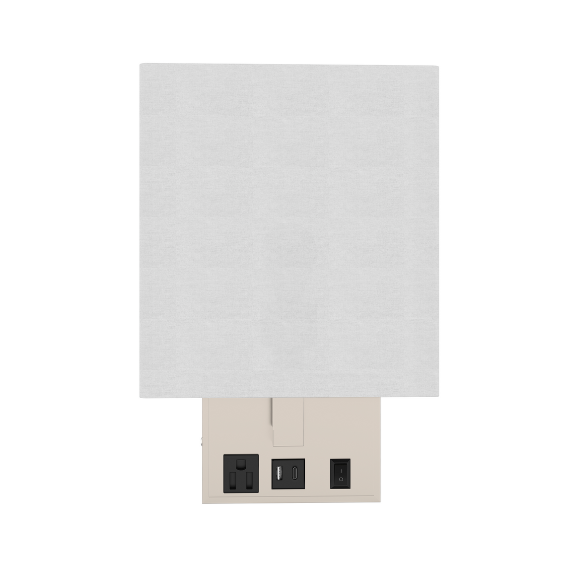 Modern Decorative Wall Sconce Light with 1 USB, 1 Rocker Switch, 1 Power Outlet, Satin Nickel Finish