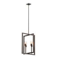 Load image into Gallery viewer, Farmhouse Chandelier, 4 - Light Foyer Lighting for Dining Room, E26 Base, Brushed Nickel/Oil Rubbed Bronze Finish - LEDMyPlace