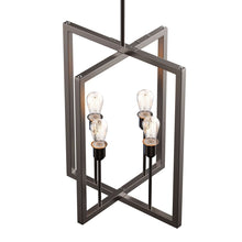Load image into Gallery viewer, Farmhouse Chandelier, 4 - Light Foyer Lighting for Dining Room, E26 Base, Brushed Nickel/Oil Rubbed Bronze Finish - LEDMyPlace