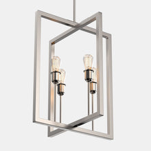 Load image into Gallery viewer, Farmhouse Chandelier, 4 - Light Foyer Lighting for Dining Room, E26 Base, Brushed Nickel/Oil Rubbed Bronze Finish - LEDMyPlace