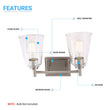 Load image into Gallery viewer, Flared Shape Bathroom Light Fixtures with Clear Glass Shade, E26 Base, UL Listed for Damp Location, Wall Mount, Bathroom Vanity Lighting - LEDMyPlace