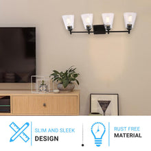 Load image into Gallery viewer, Flared Shape Bathroom Light Fixtures with Clear Glass Shade, E26 Base, UL Listed for Damp Location, Wall Mount, Bathroom Vanity Lighting - LEDMyPlace