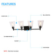 Load image into Gallery viewer, Flared Shape Bathroom Light Fixtures with Clear Glass Shade, E26 Base, UL Listed for Damp Location, Wall Mount, Bathroom Vanity Lighting - LEDMyPlace