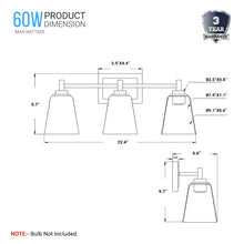Load image into Gallery viewer, Flared Shape Bathroom Light Fixtures with Clear Glass Shade, E26 Base, UL Listed for Damp Location, Wall Mount, Bathroom Vanity Lighting - LEDMyPlace
