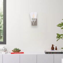 Load image into Gallery viewer, Flared Shape Bathroom Light Fixtures with Clear Glass Shade, E26 Base, UL Listed for Damp Location, Wall Mount, Bathroom Vanity Lighting - LEDMyPlace