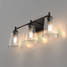 Load image into Gallery viewer, Flared Shape Bathroom Light Fixtures with Clear Glass Shade, E26 Base, UL Listed for Damp Location, Wall Mount, Bathroom Vanity Lighting - LEDMyPlace