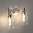 Load image into Gallery viewer, Flared Shape Bathroom Light Fixtures with Clear Glass Shade, E26 Base, UL Listed for Damp Location, Wall Mount, Bathroom Vanity Lighting - LEDMyPlace