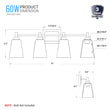 Load image into Gallery viewer, Flared Shape Bathroom Light Fixtures with Clear Glass Shade, E26 Base, UL Listed for Damp Location, Wall Mount, Bathroom Vanity Lighting - LEDMyPlace