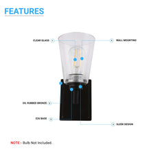 Load image into Gallery viewer, Flared Shape Bathroom Light Fixtures with Clear Glass Shade, E26 Base, UL Listed for Damp Location, Wall Mount, Bathroom Vanity Lighting - LEDMyPlace