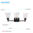 Load image into Gallery viewer, Flared Shape Bathroom Light Fixtures with Clear Glass Shade, E26 Base, UL Listed for Damp Location, Wall Mount, Bathroom Vanity Lighting - LEDMyPlace