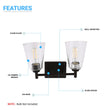 Load image into Gallery viewer, Flared Shape Bathroom Light Fixtures with Clear Glass Shade, E26 Base, UL Listed for Damp Location, Wall Mount, Bathroom Vanity Lighting - LEDMyPlace