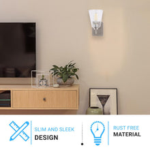 Load image into Gallery viewer, Flared Shape Bathroom Light Fixtures with Clear Glass Shade, E26 Base, UL Listed for Damp Location, Wall Mount, Bathroom Vanity Lighting - LEDMyPlace