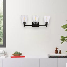 Load image into Gallery viewer, Flared Shape Bathroom Light Fixtures with Clear Glass Shade, E26 Base, UL Listed for Damp Location, Wall Mount, Bathroom Vanity Lighting - LEDMyPlace