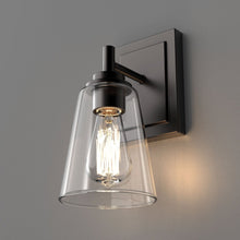 Load image into Gallery viewer, Flared Shape Bathroom Light Fixtures with Clear Glass Shade, E26 Base, UL Listed for Damp Location, Wall Mount, Bathroom Vanity Lighting - LEDMyPlace