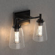 Load image into Gallery viewer, Flared Shape Bathroom Light Fixtures with Clear Glass Shade, E26 Base, UL Listed for Damp Location, Wall Mount, Bathroom Vanity Lighting - LEDMyPlace