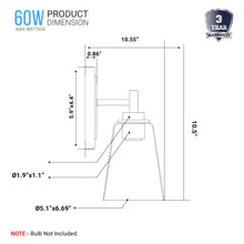 Load image into Gallery viewer, Flared Shape Bathroom Light Fixtures with Clear Glass Shade, E26 Base, UL Listed for Damp Location, Wall Mount, Bathroom Vanity Lighting - LEDMyPlace