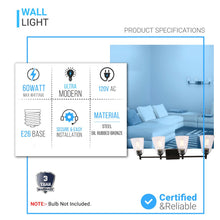 Load image into Gallery viewer, Flared Shape Bathroom Light Fixtures with Clear Glass Shade, E26 Base, UL Listed for Damp Location, Wall Mount, Bathroom Vanity Lighting - LEDMyPlace
