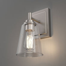 Load image into Gallery viewer, Flared Shape Bathroom Light Fixtures with Clear Glass Shade, E26 Base, UL Listed for Damp Location, Wall Mount, Bathroom Vanity Lighting
