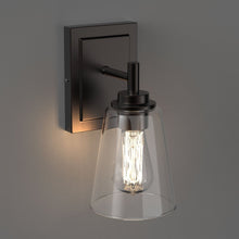 Load image into Gallery viewer, Flared Shape Bathroom Light Fixtures with Clear Glass Shade, E26 Base, UL Listed for Damp Location, Wall Mount, Bathroom Vanity Lighting - LEDMyPlace