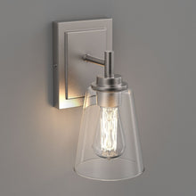 Load image into Gallery viewer, Flared Shape Bathroom Light Fixtures with Clear Glass Shade, E26 Base, UL Listed for Damp Location, Wall Mount, Bathroom Vanity Lighting - LEDMyPlace