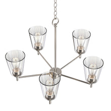 Load image into Gallery viewer, Flared Shape Chandelier Lighting Fixture with Clear Glass Shades, E26 Base, UL Listed for Damp Location, 3 Years Warranty - LEDMyPlace