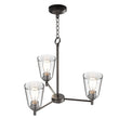 Load image into Gallery viewer, Flared Shape Chandelier Lighting Fixture with Clear Glass Shades, E26 Base, UL Listed for Damp Location, 3 Years Warranty - LEDMyPlace