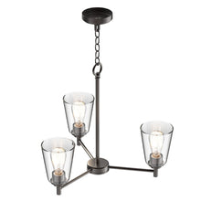 Load image into Gallery viewer, Flared Shape Chandelier Lighting Fixture with Clear Glass Shades, E26 Base, UL Listed for Damp Location, 3 Years Warranty - LEDMyPlace