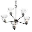 Load image into Gallery viewer, Flared Shape Chandelier Lighting Fixture with Clear Glass Shades, E26 Base, UL Listed for Damp Location, 3 Years Warranty - LEDMyPlace