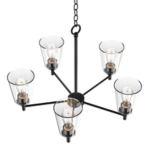Load image into Gallery viewer, Flared Shape Chandelier Lighting Fixture with Clear Glass Shades, E26 Base, UL Listed for Damp Location, 3 Years Warranty - LEDMyPlace