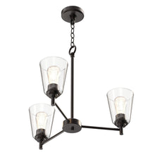 Load image into Gallery viewer, Flared Shape Chandelier Lighting Fixture with Clear Glass Shades, E26 Base, UL Listed for Damp Location, 3 Years Warranty - LEDMyPlace