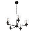 Load image into Gallery viewer, Flared Shape Chandelier Lighting Fixture with Clear Glass Shades, E26 Base, UL Listed for Damp Location, 3 Years Warranty - LEDMyPlace
