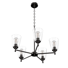 Load image into Gallery viewer, Flared Shape Chandelier Lighting Fixture with Clear Glass Shades, E26 Base, UL Listed for Damp Location, 3 Years Warranty - LEDMyPlace