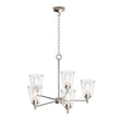 Load image into Gallery viewer, Flared Shape Chandelier Lighting Fixture with Clear Glass Shades, E26 Base, UL Listed for Damp Location, 3 Years Warranty - LEDMyPlace